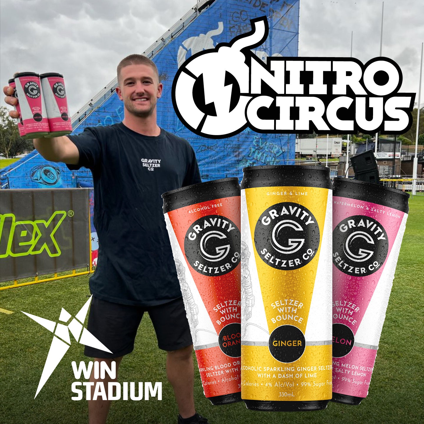 Gravity Seltzer Co. sends it with Nitro Circus LIVE! Wollongong signing partnership.
