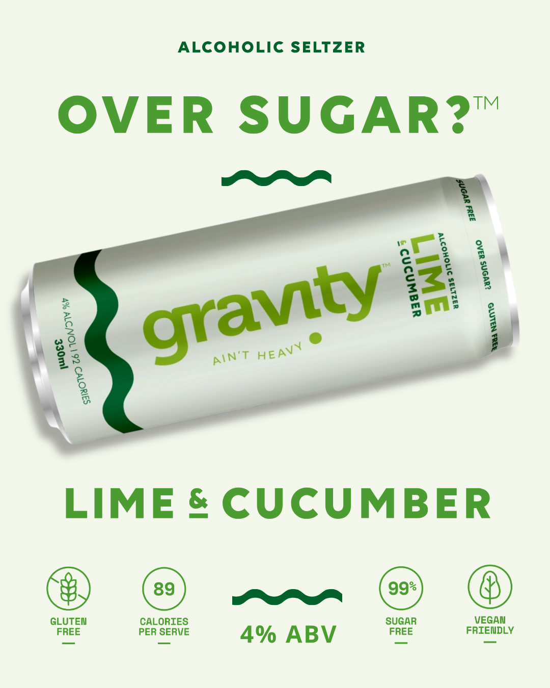 Lime & Cucumber Alcoholic Seltzer (4%)