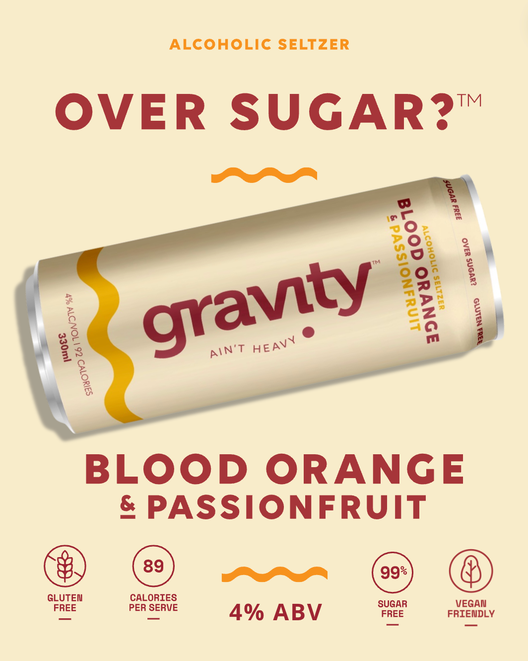 Blood Orange & Passionfruit Alcoholic Seltzer (4%)